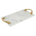 Marble Effect Decorative Tray with Gold Handles