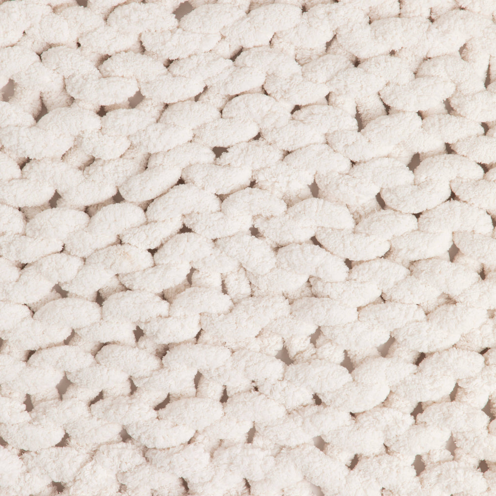 Chunky knit throw detail