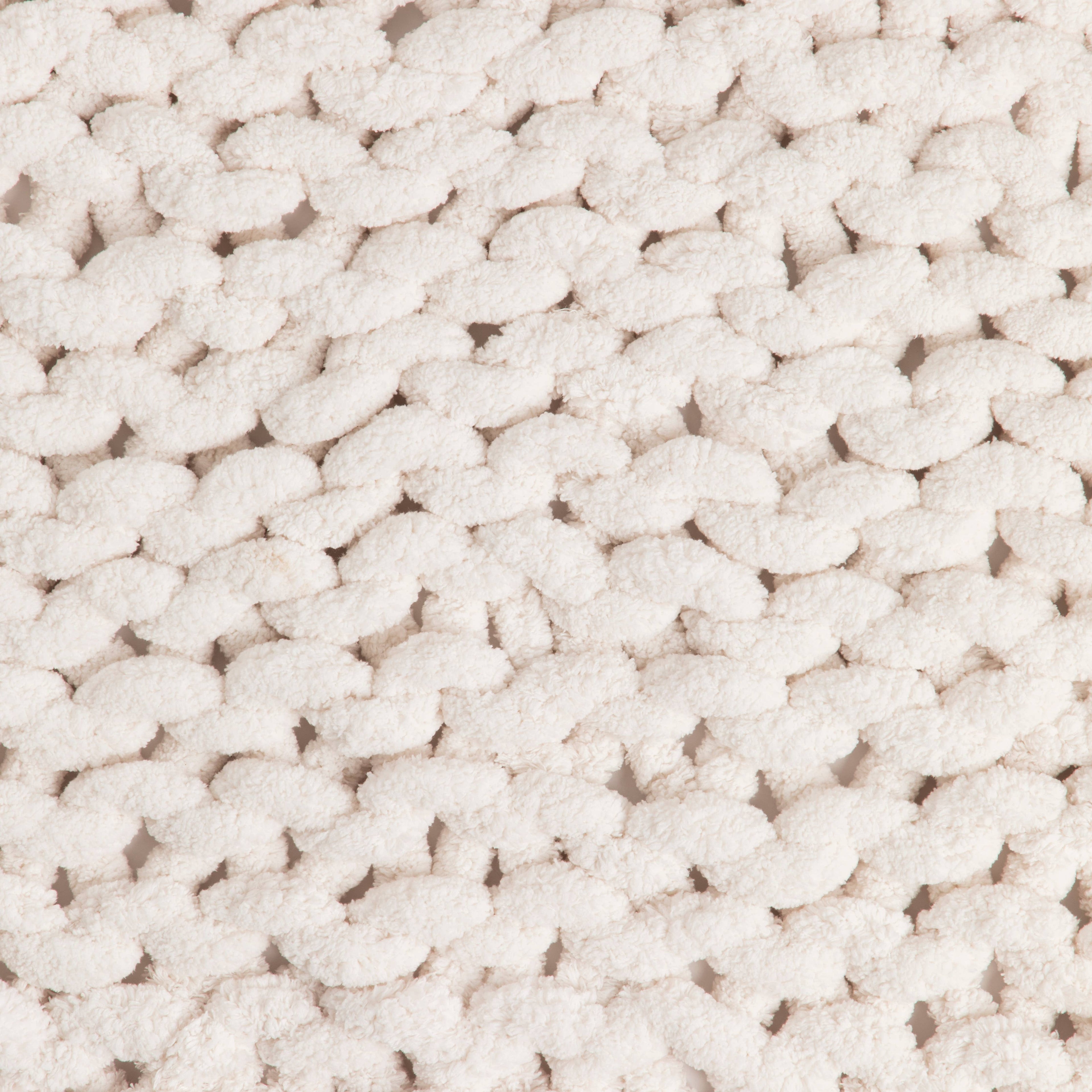 Chunky knit throw detail