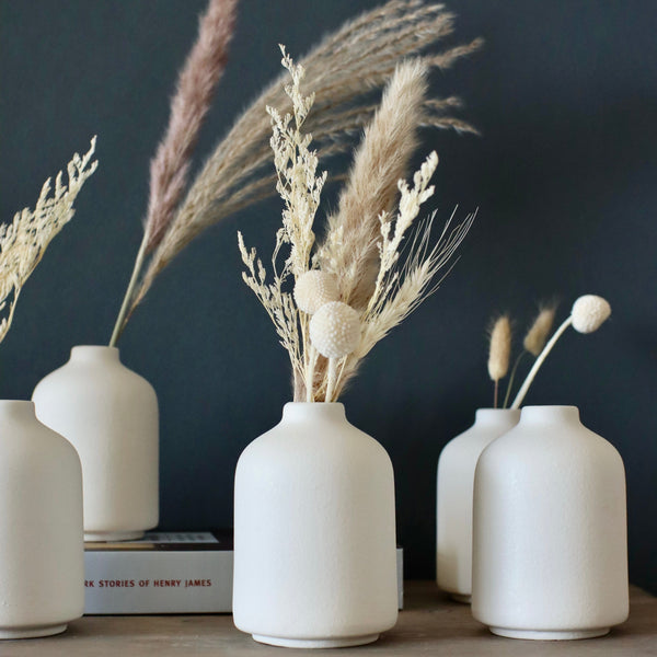 Ceramic Bud Vase Set of 3 – Small Decorative Flower Vases